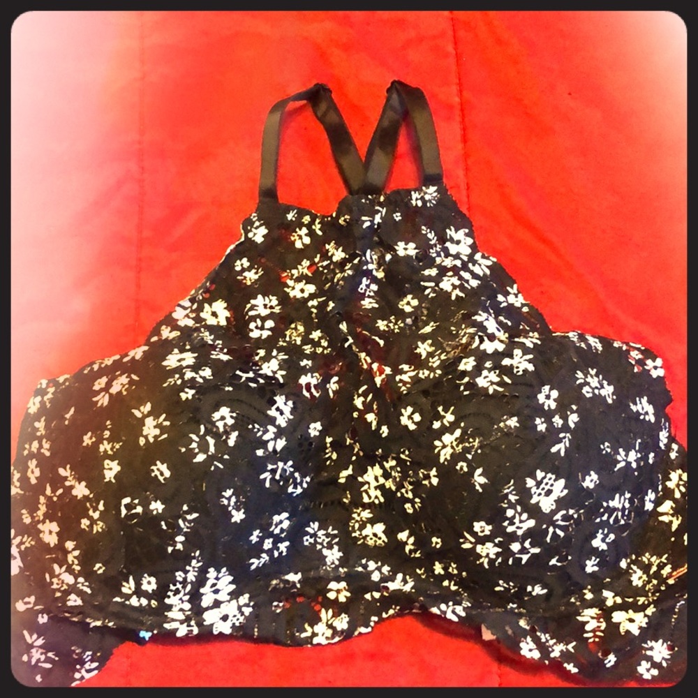Pink VS L push up high neck bra